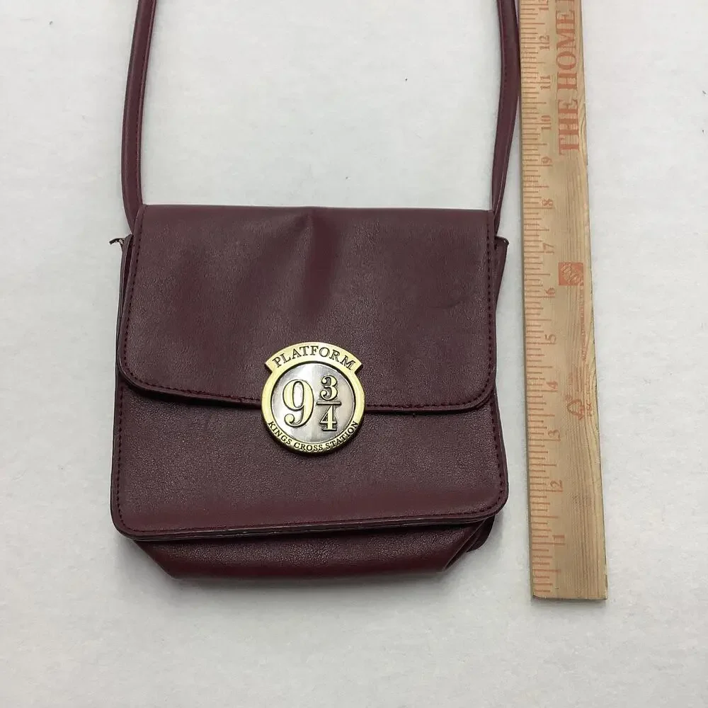 Harry Potter Platform 9 3/4 Crossbody Bag Womens Small Burgundy Faux Leather